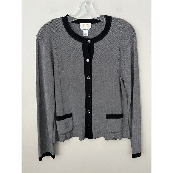 Talbots‎ Cardigan Sweater Blazer Womens Small Button Up Black Office Stretch - Picture 8 of 9
